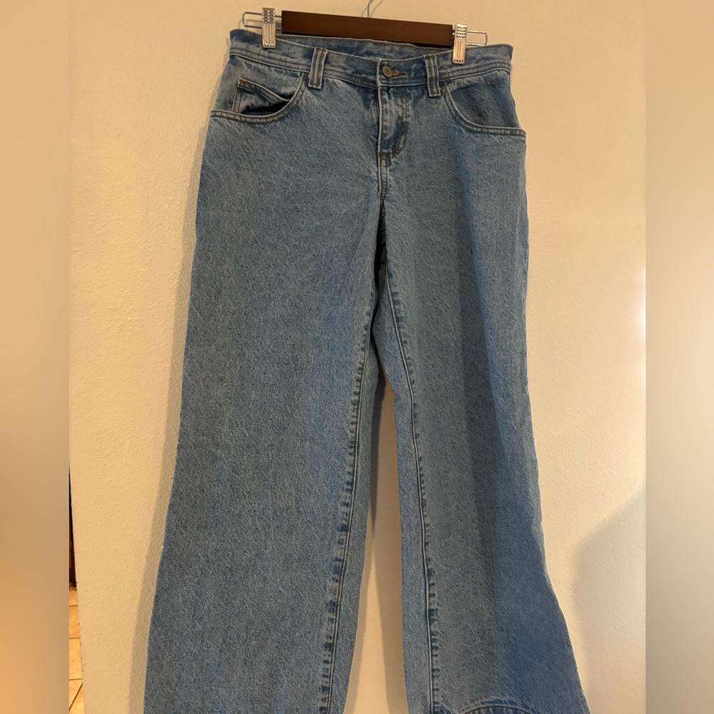 John Galt Carpenter Straight Adjustable Waist Women's size S Blue Denim jeans